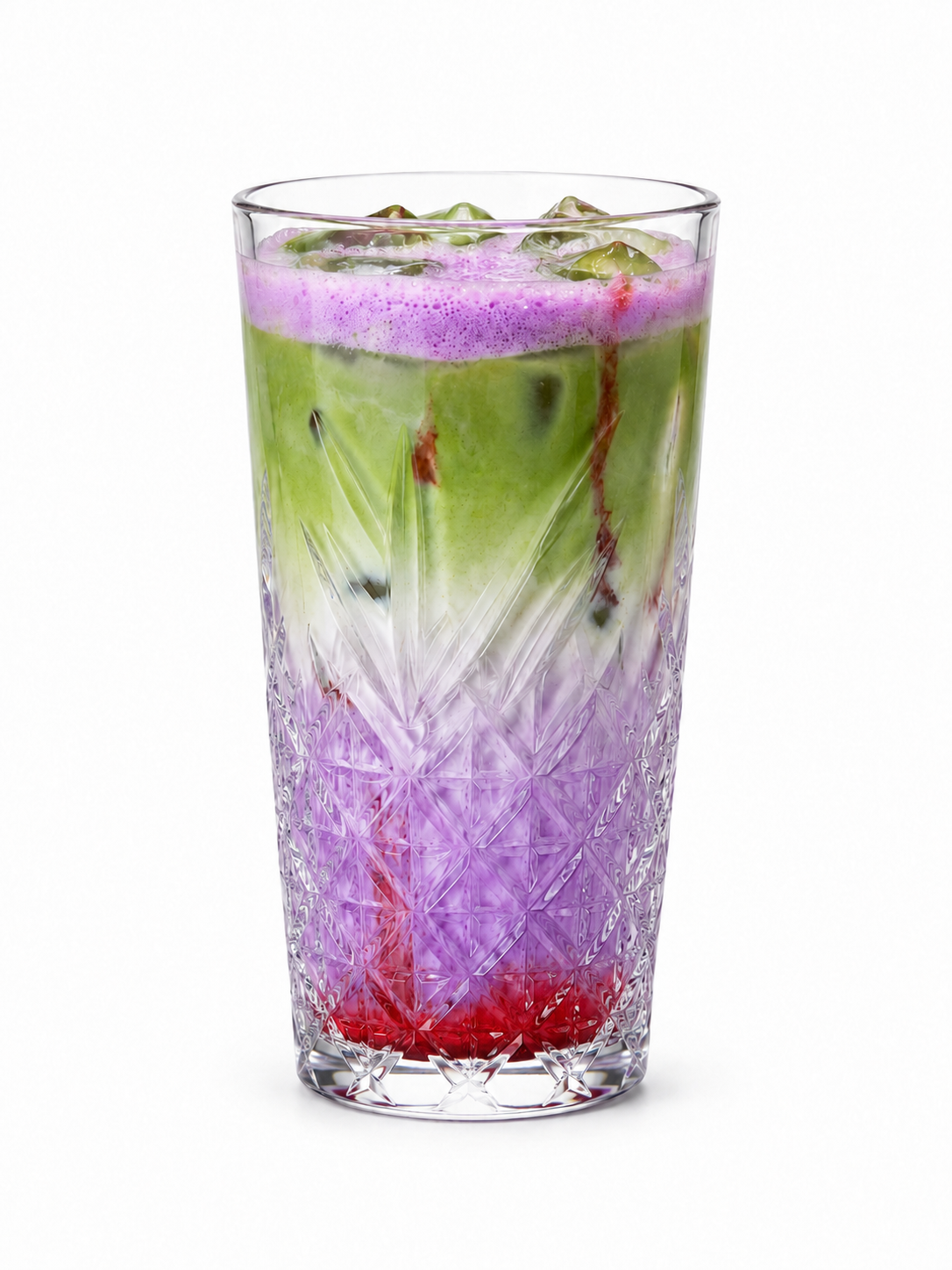 Iced Ube Strawberry Matcha
