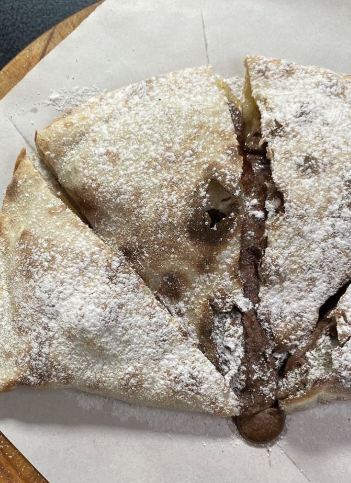 Chocolate calzone pizza