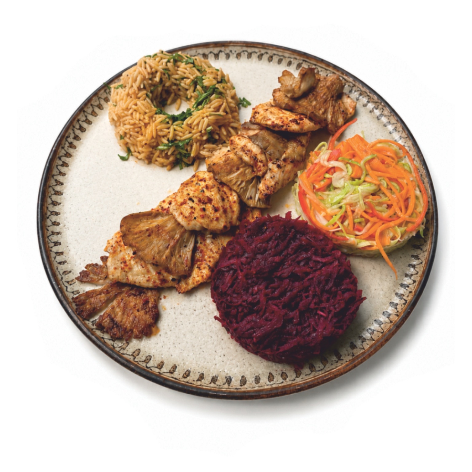 Chicken slices with oyster mushrooms