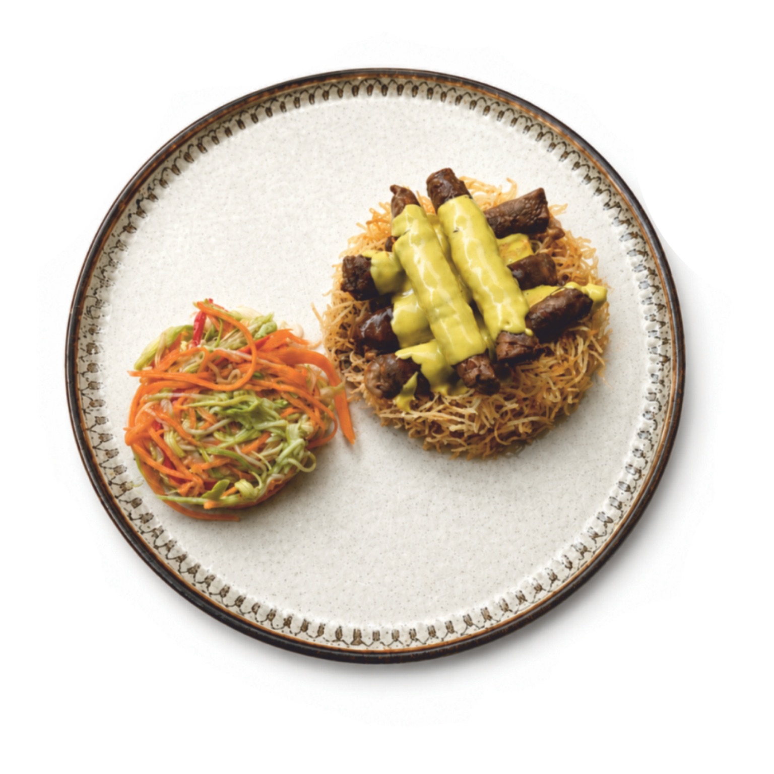 Beef Tenderloin Roll with Cheddar Sauce