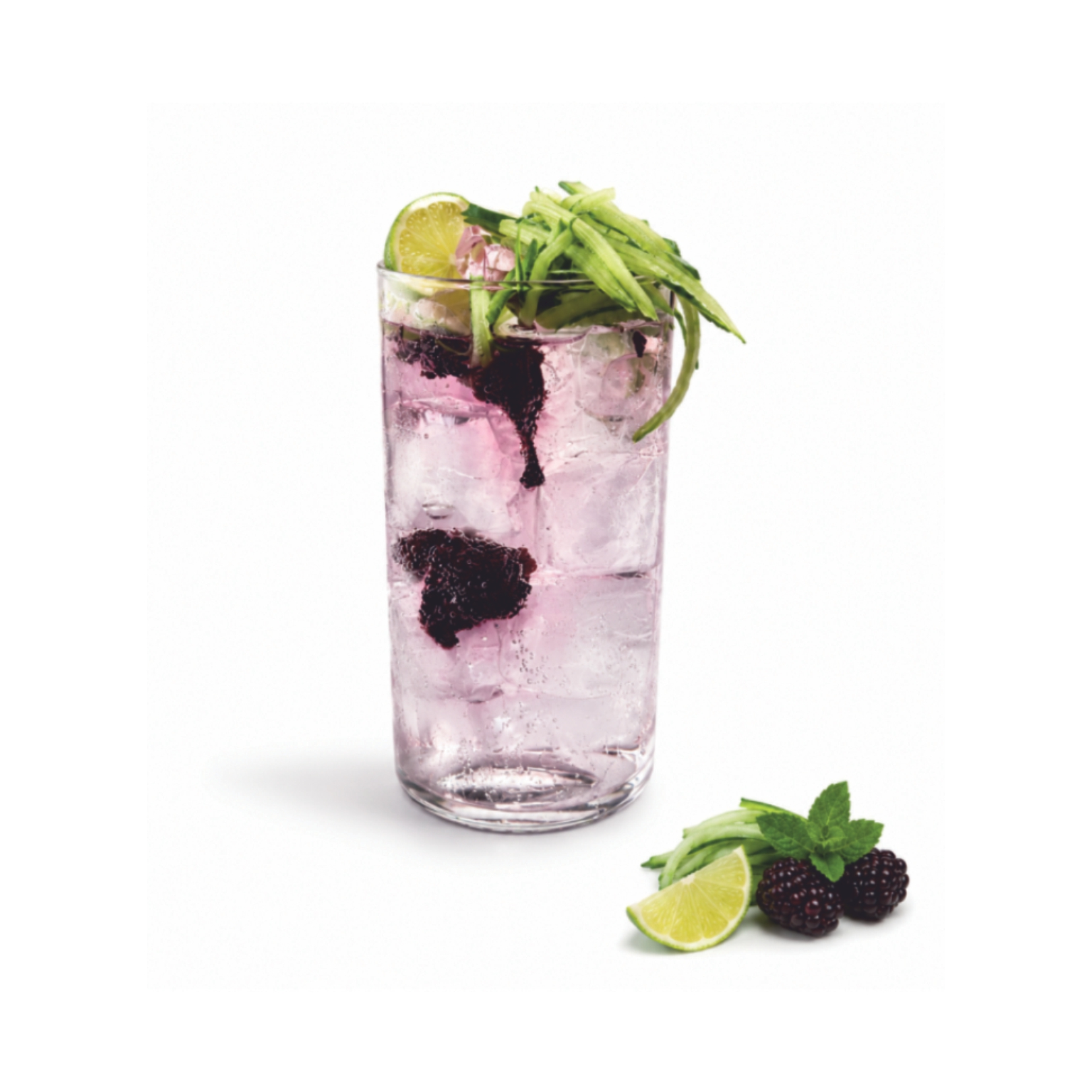 Italian soda — Uludağ Premium, hibiscus, peach, cucumber and lime