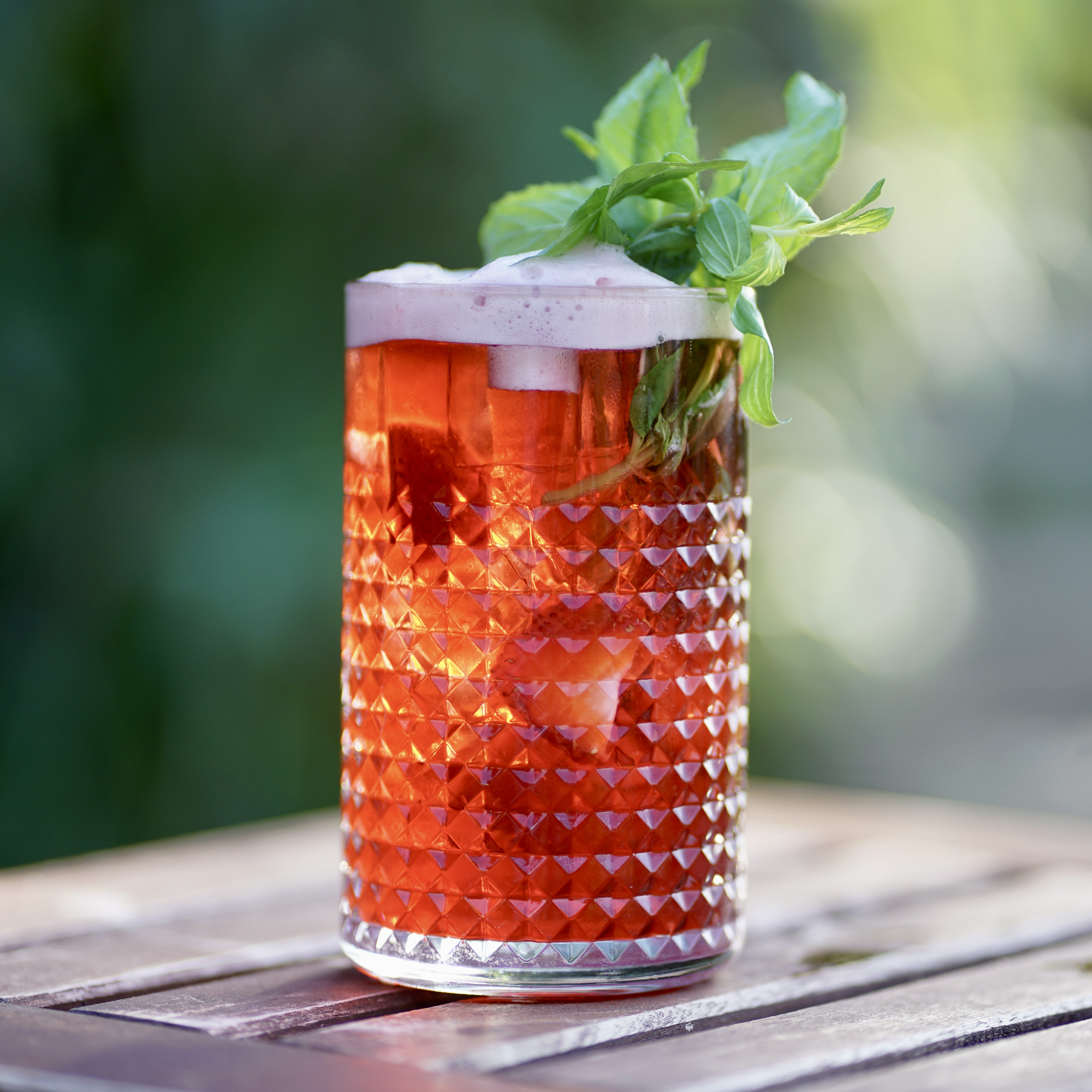 Homemade strawberry iced tea
