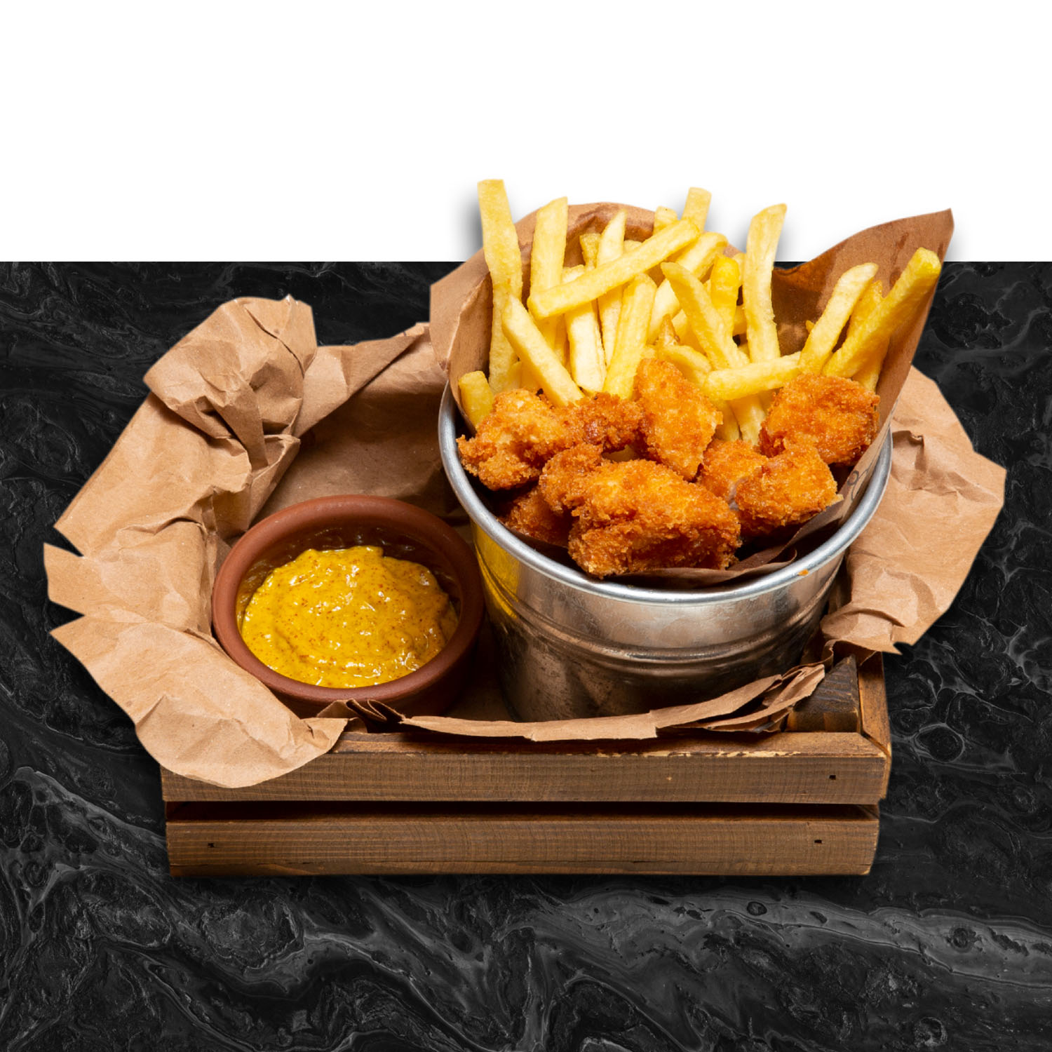 Crispy Chicken Bucket with Melted Cheddar