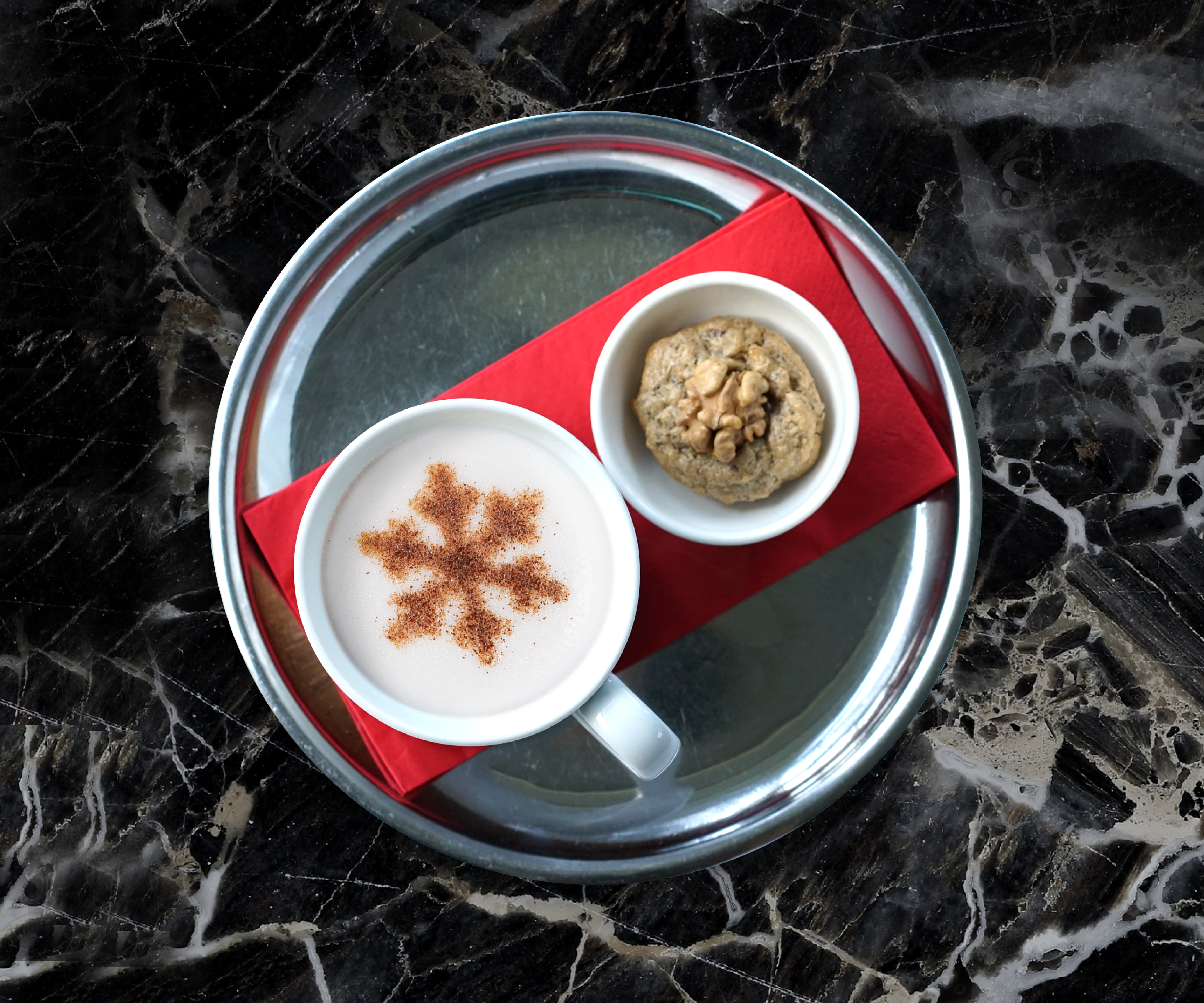 Traditional salep and walnut cookie