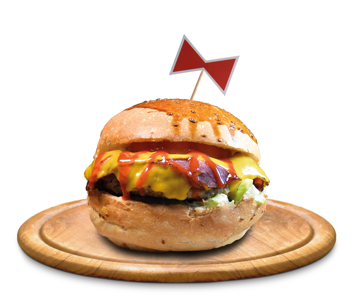 Smoked beef bacon burger, 110 g + unlimited fries